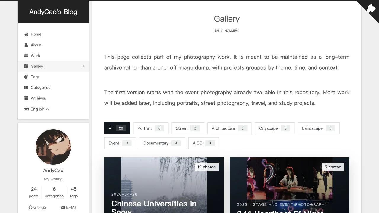 English photography archive in the personal site